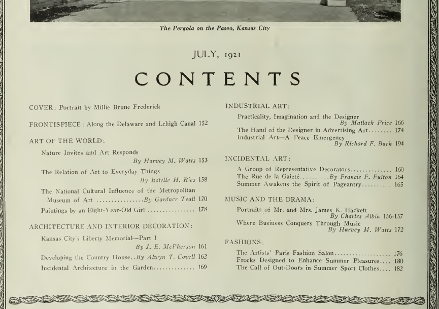 screenshot of the content page of Art & Decoration 1921