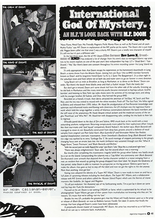 screenshot of a 1998 Ego Trip feature page